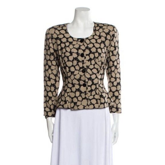 Christian Dior Authentic Black Tan Long Sleeve Blazer Jacket Xxs 00 - Picture 1 of 7